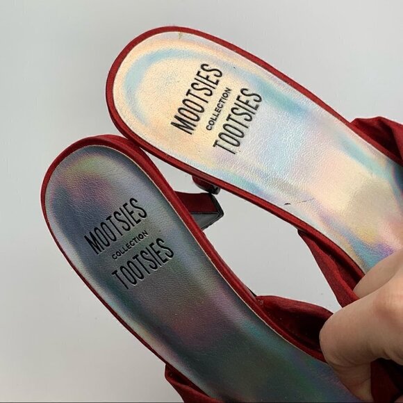 Mooties Tootsies collection heels size 7.5 deep crimson red satin formal - Picture 11 of 12